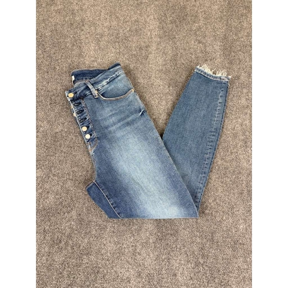 NWT‎ Good American Jeans 15 (32x28) Good Legs Raw Hem Button Fly Skinny Stretch